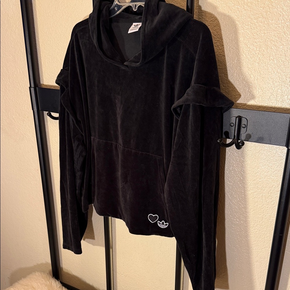Adidas Black Hoodie with Heart Details